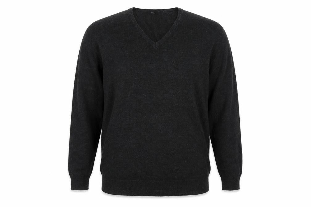 Cedarwood State Mens Grey V-Neck Acrylic Pullover Jumper Size L