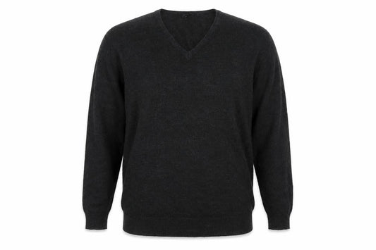 Cedarwood State Mens Grey V-Neck Acrylic Pullover Jumper Size L