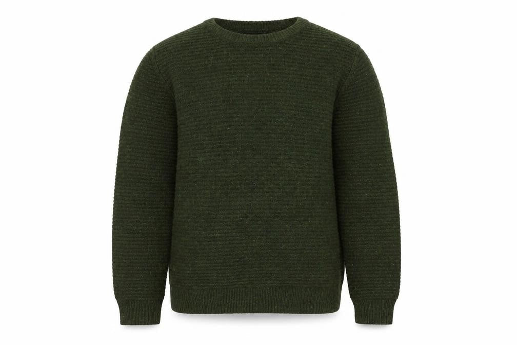 Cedarwood State Mens Green Crew Neck Acrylic Pullover Jumper Size M