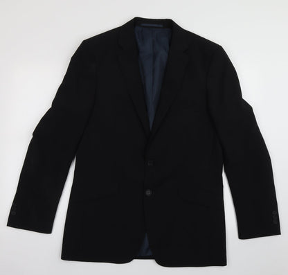 Preloved George Mens Black   Jacket  Size 40  Button - Front