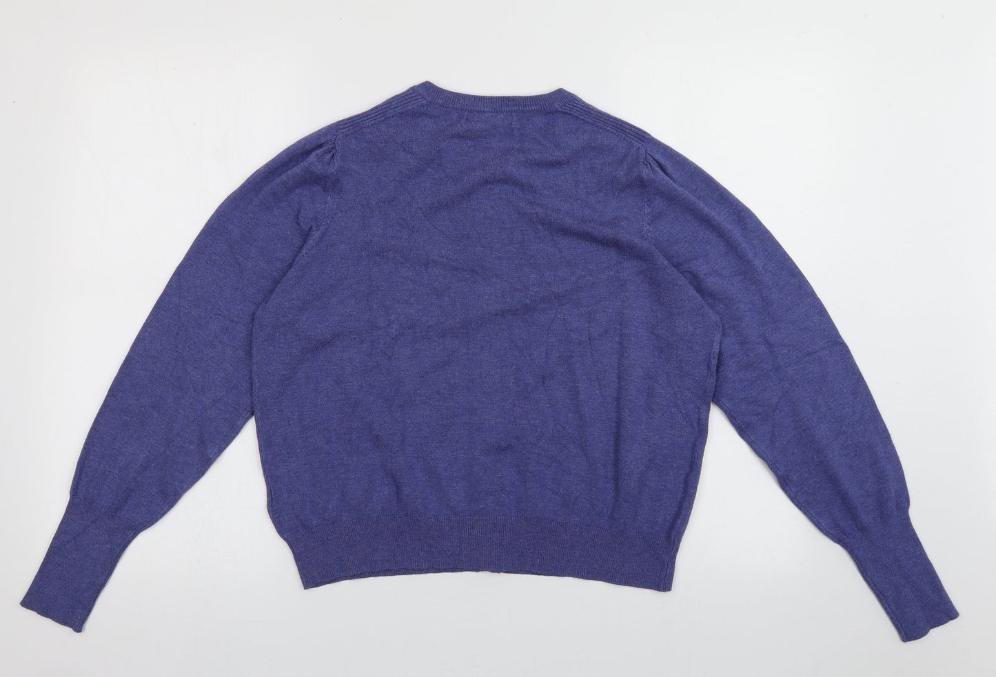 Marks and Spencer Womens Purple Crew Neck  Viscose Cardigan Jumper Size 16