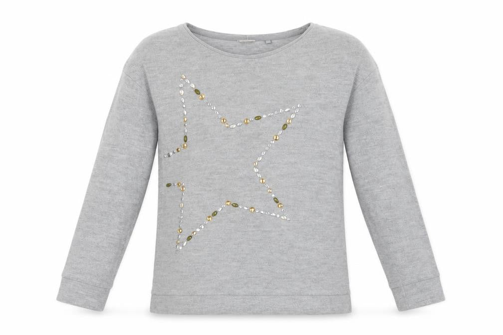 NEXT Girls Grey  Polyester Pullover Sweatshirt Size 13 Years   - Star
