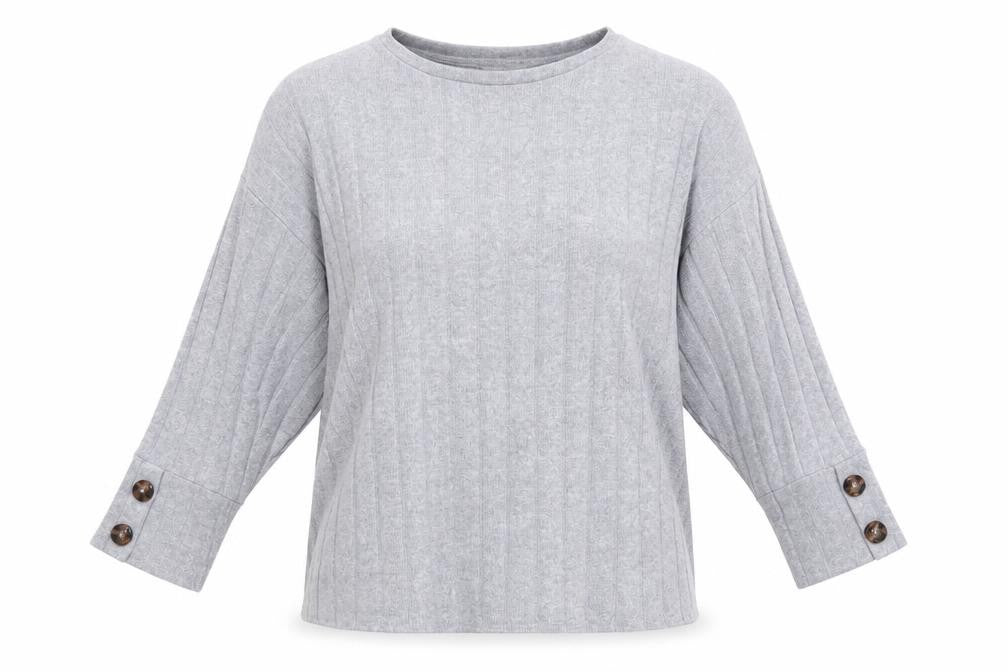 George Womens Grey Crew Neck  Polyester Pullover Jumper Size M