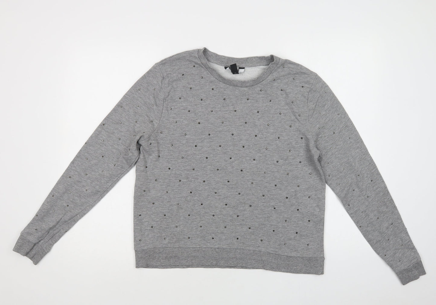 New Look Womens Grey  Cotton Pullover Sweatshirt Size 14