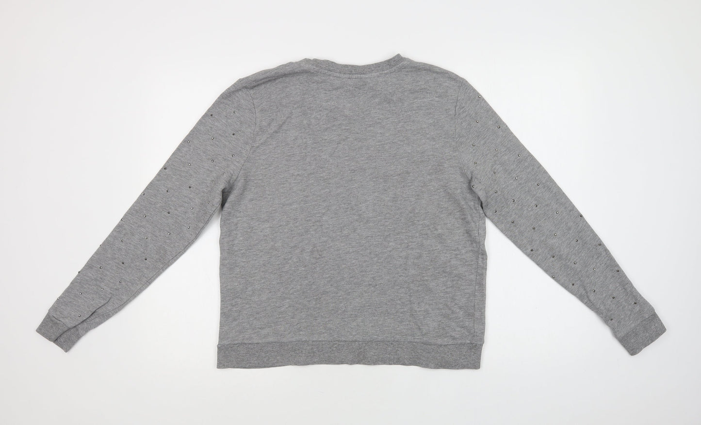 New Look Womens Grey  Cotton Pullover Sweatshirt Size 14