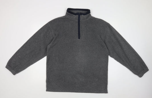 Preloved CS Athletic Mens Grey  Polyester Henley Sweatshirt Size L - Front