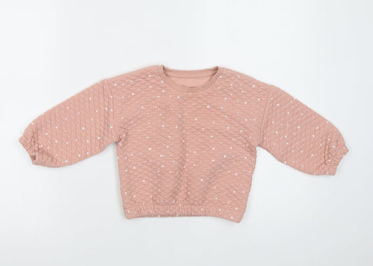 Matalan Girls Pink Floral Polyester Pullover Sweatshirt Size 2-3 Years