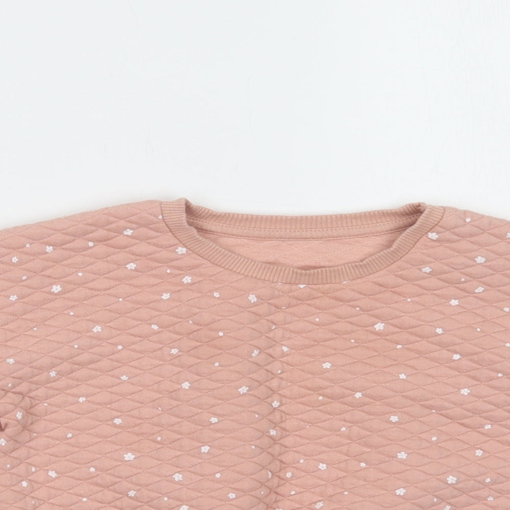 Matalan Girls Pink Floral Polyester Pullover Sweatshirt Size 2-3 Years