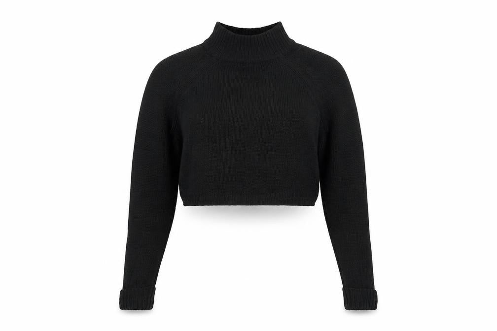 QED Womens Black Mock Neck  Acrylic Pullover Jumper Size M