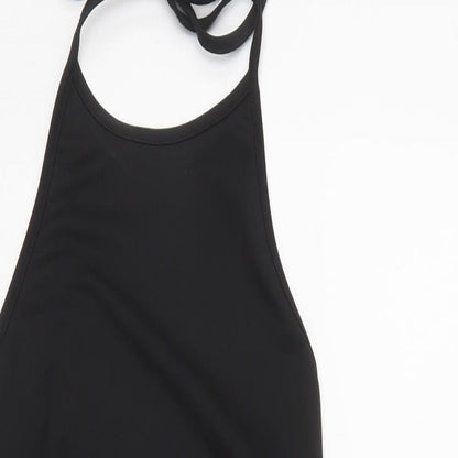 Preloved Preworn Womens Black  Polyester Bodycon  Size S  Halter - Detail