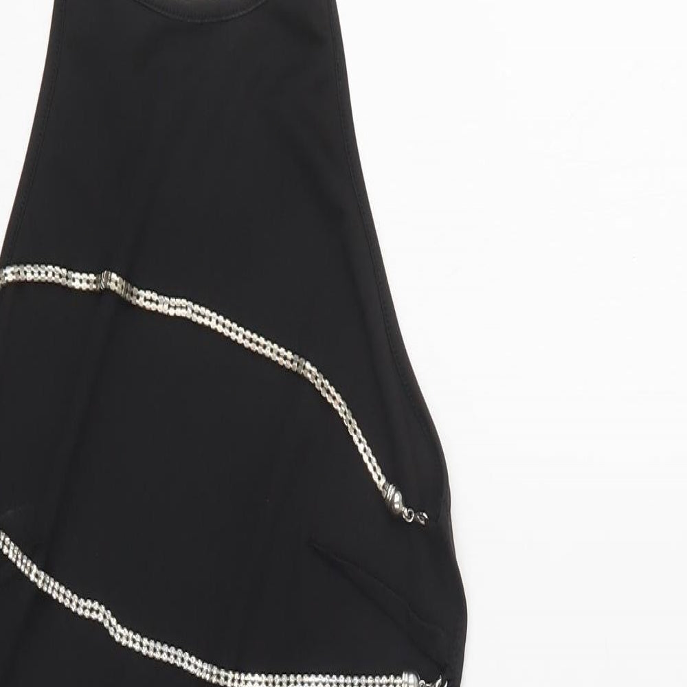 Preworn Womens Black  Polyester Bodycon  Size S  Halter