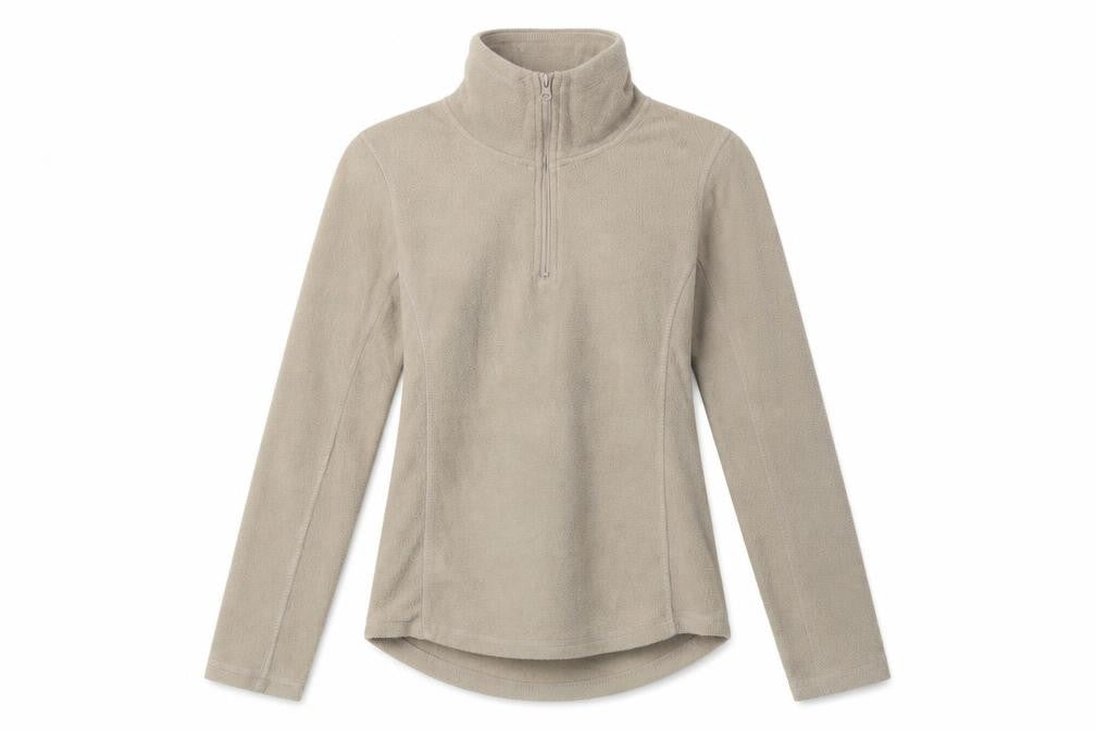 Real Clothing Womens Beige  Polyester Henley Sweatshirt Size S  Zip