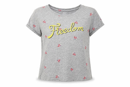 Gap Girls Grey Floral Cotton Basic T-Shirt Size 10-11 Years Crew Neck
