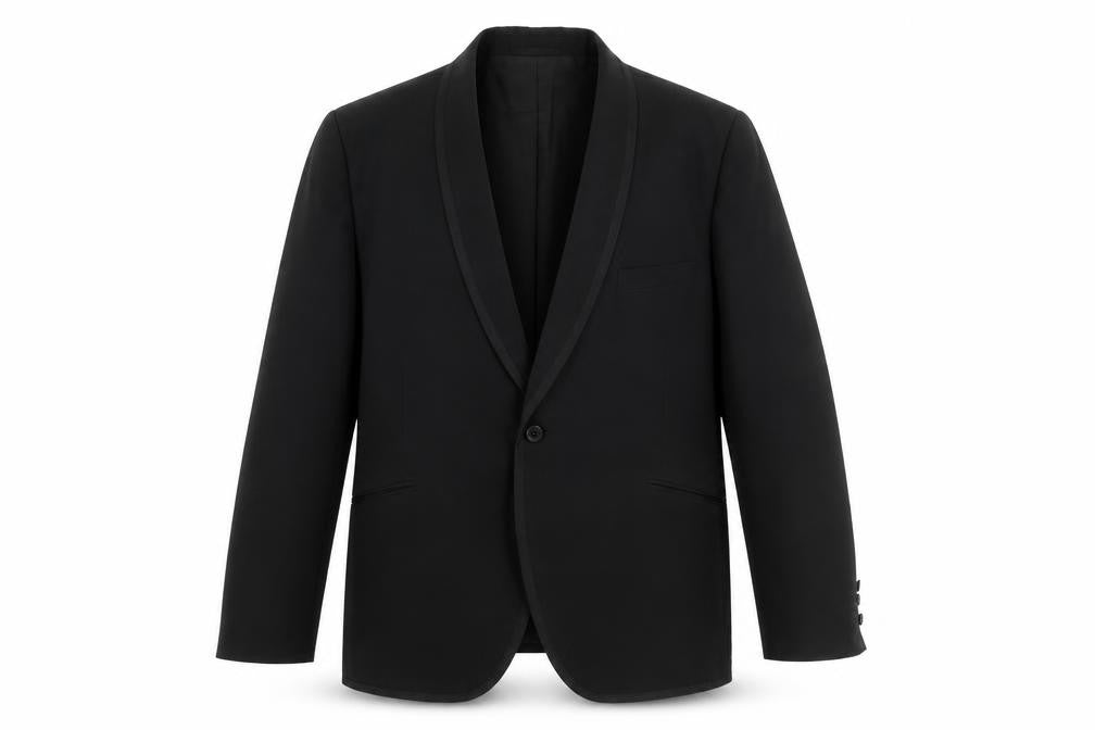 Blue Quill Mens Black  Wool Jacket Suit Jacket Size L