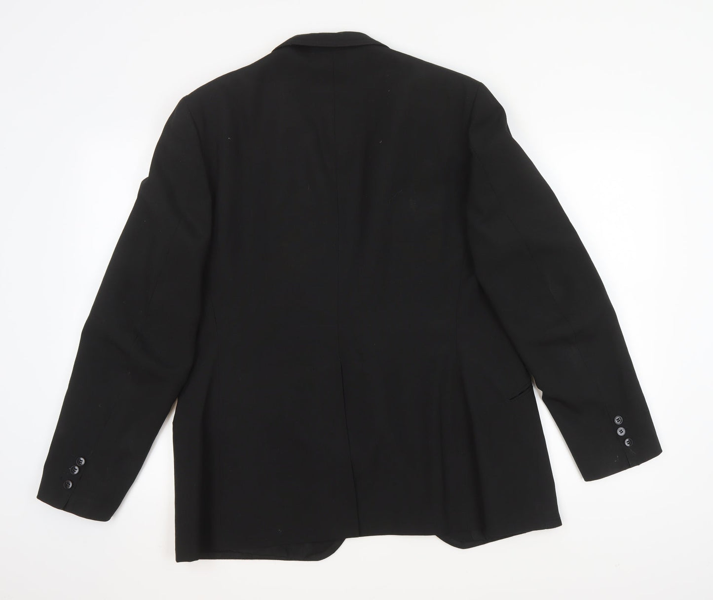 Blue Quill Mens Black  Wool Jacket Suit Jacket Size L