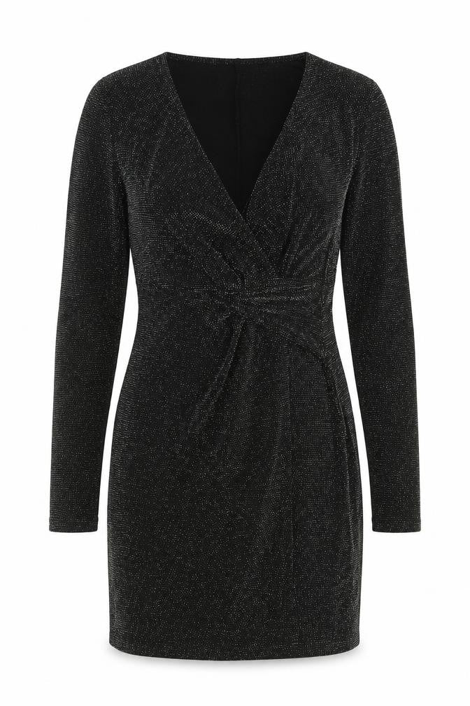 Pull & Bear Womens Black  Nylon Mini  Size S  V-Neck Pullover