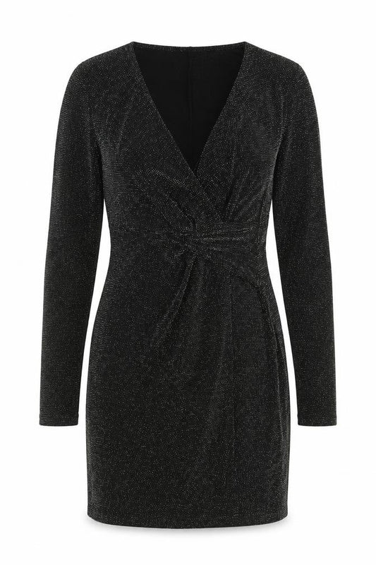Pull&Bear Womens Black  Nylon Mini  Size S  V-Neck Pullover
