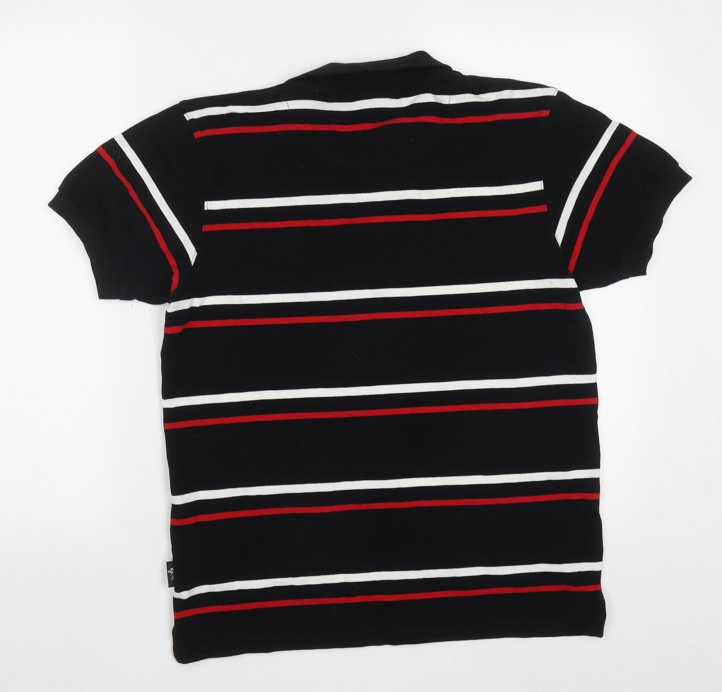 WRU Mens Multicoloured Striped Cotton  Polo Size S Collared Pullover