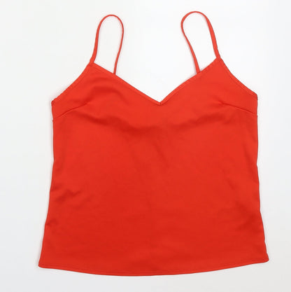 Preloved Miss Selfridge Womens Red  Polyester Basic Tank Size 10 V-Neck - Front