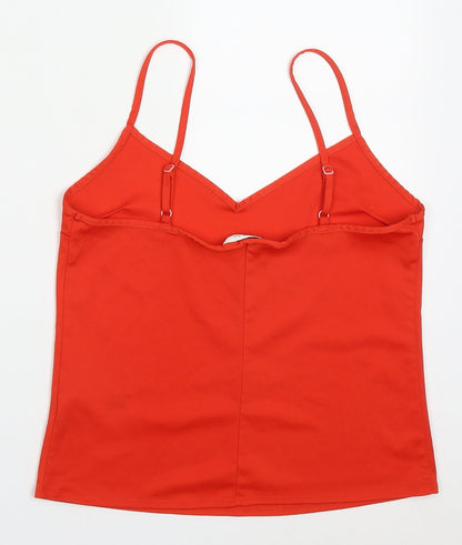 Preloved Miss Selfridge Womens Red  Polyester Basic Tank Size 10 V-Neck - Back