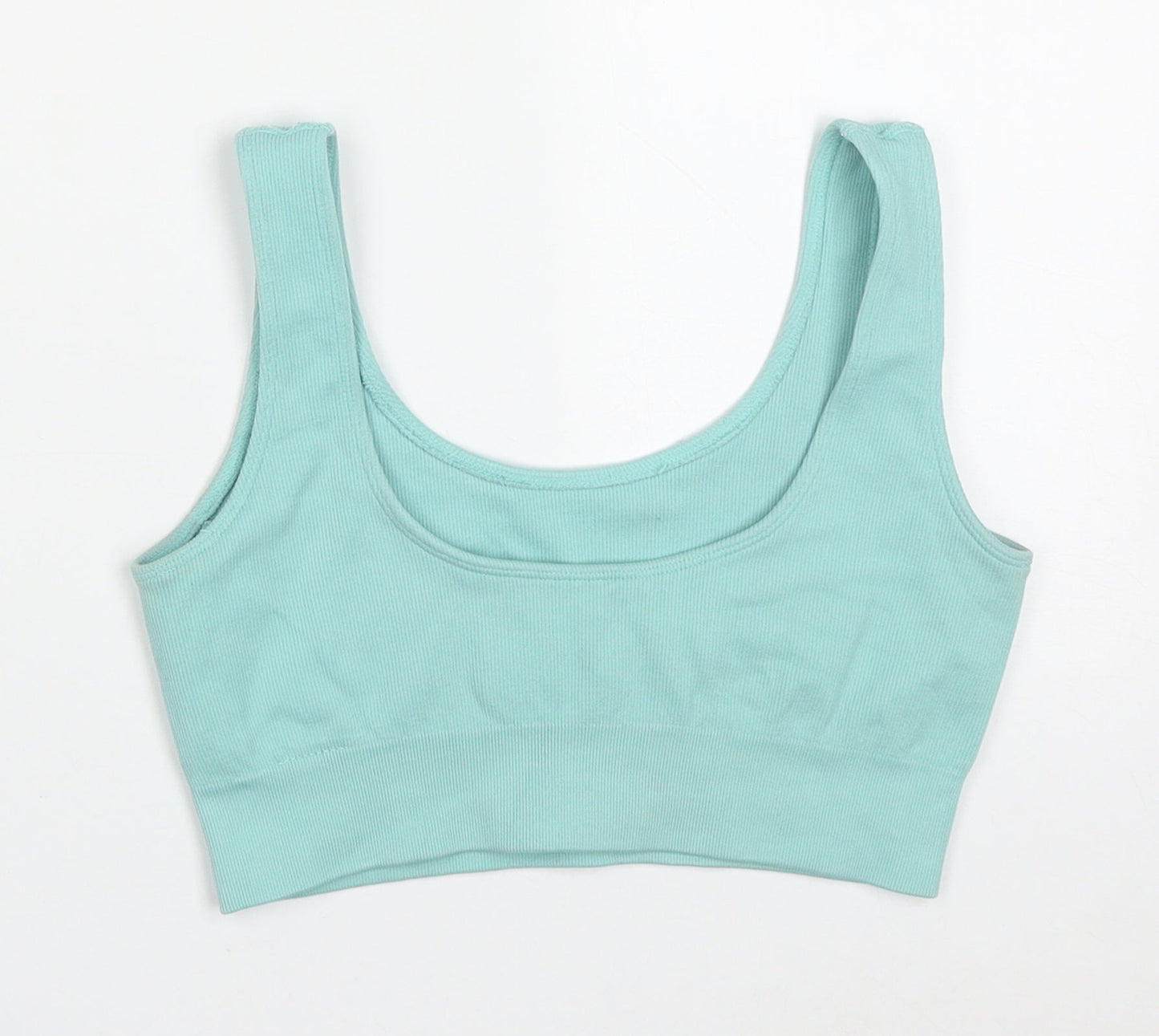 HXME Womens Blue  Nylon Cropped Tank Size M Round Neck Pullover - Sports Bra