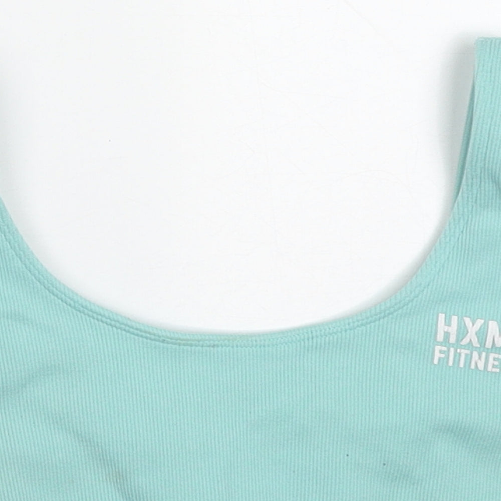 HXME Womens Blue  Nylon Cropped Tank Size M Round Neck Pullover - Sports Bra