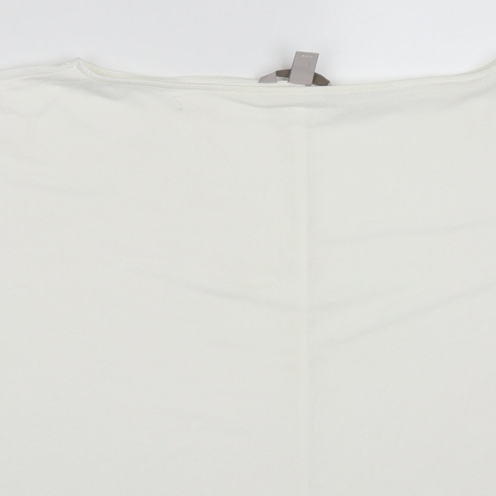 H&M Womens White  Polyester Basic T-Shirt Size M Round Neck