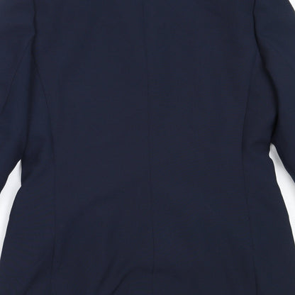 CONTEXT Womens Blue  Polyester Jacket Blazer Size 12