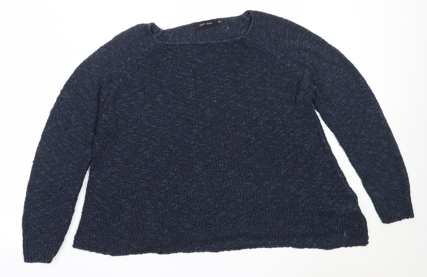 New Look Womens Blue Round Neck  Acrylic Pullover Jumper Size 10