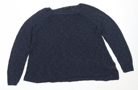 New Look Womens Blue Round Neck  Acrylic Pullover Jumper Size 10