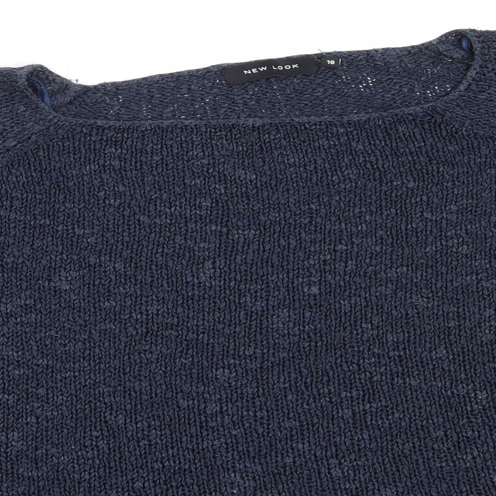New Look Womens Blue Round Neck  Acrylic Pullover Jumper Size 10