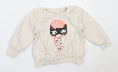 Gap Girls Ivory  Cotton Pullover Sweatshirt Size 2 Years