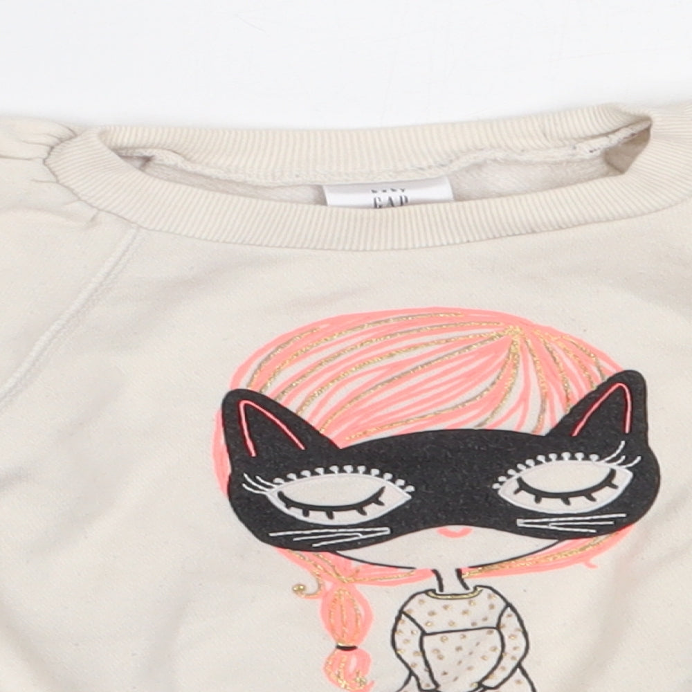 Gap Girls Ivory  Cotton Pullover Sweatshirt Size 2 Years