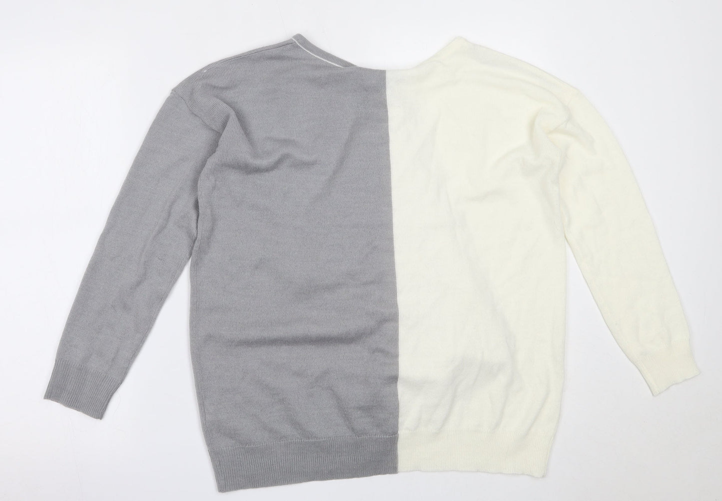 Preworn Womens Ivory Round Neck  Acrylic Pullover Jumper Size 12