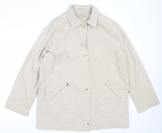 Danna Womens Beige   Overcoat Coat Size 18