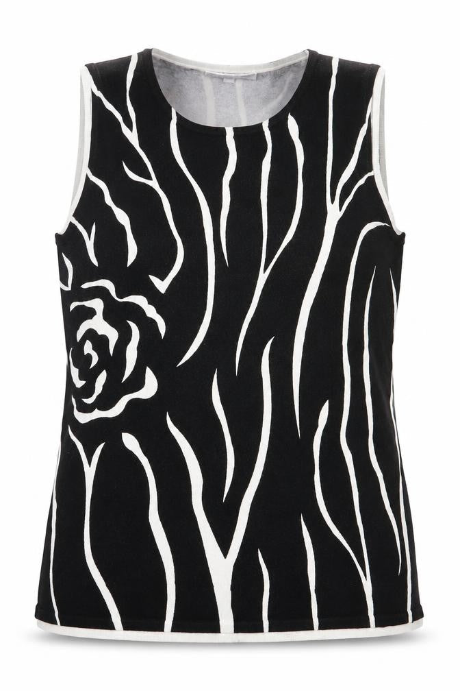 IMAGINI Womens Black  Viscose Basic Tank Size XL Round Neck