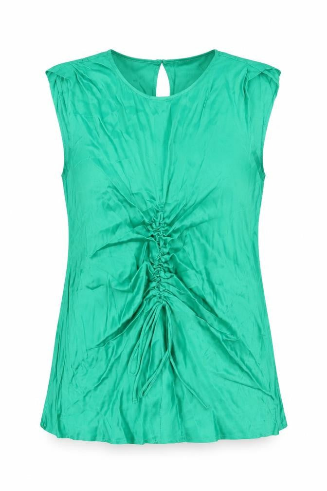 Gallery Womens Green  Polyester Basic Blouse Size 10 Round Neck