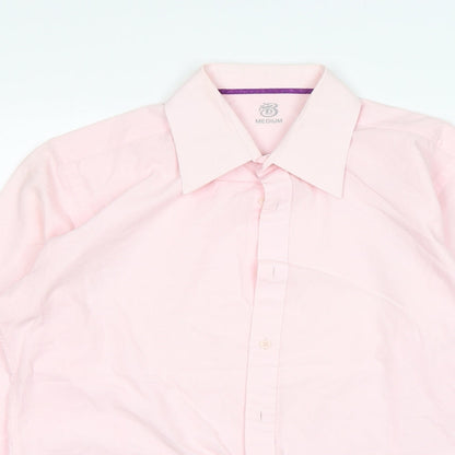 Preworn Mens Pink  Polyester  Dress Shirt Size M Collared
