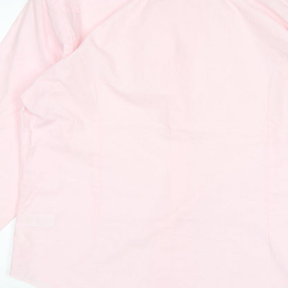 Preworn Mens Pink  Polyester  Dress Shirt Size M Collared