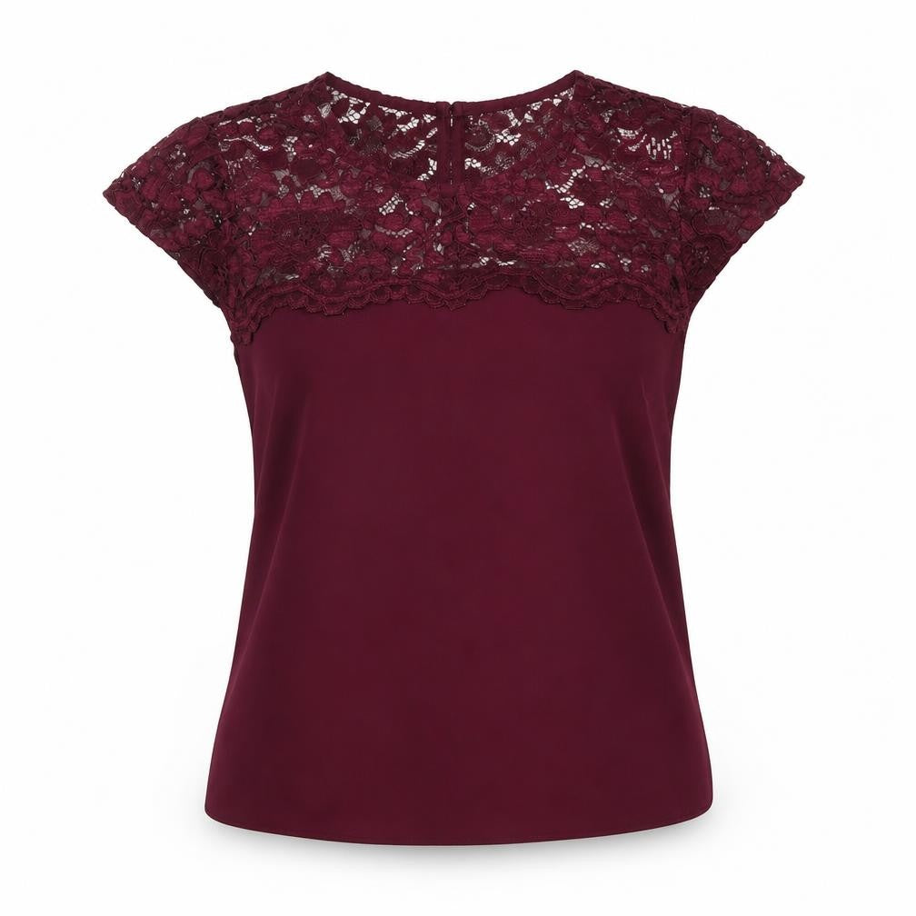 Dorothy Perkins Womens Purple  Polyester Basic Blouse Size 8 Round Neck