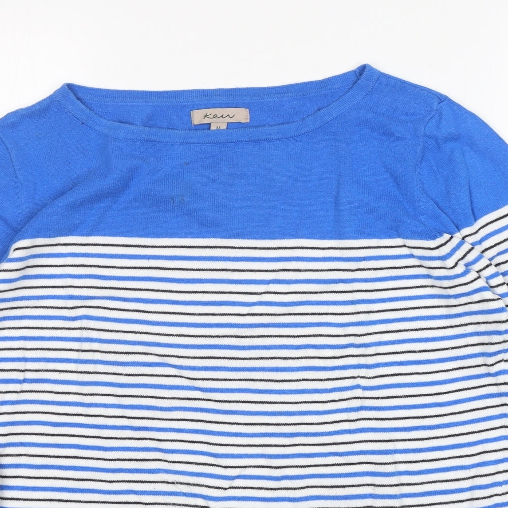 Ken Womens Multicoloured Round Neck Striped Cotton Pullover Jumper Size M
