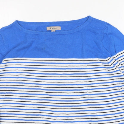 Ken Womens Multicoloured Round Neck Striped Cotton Pullover Jumper Size M