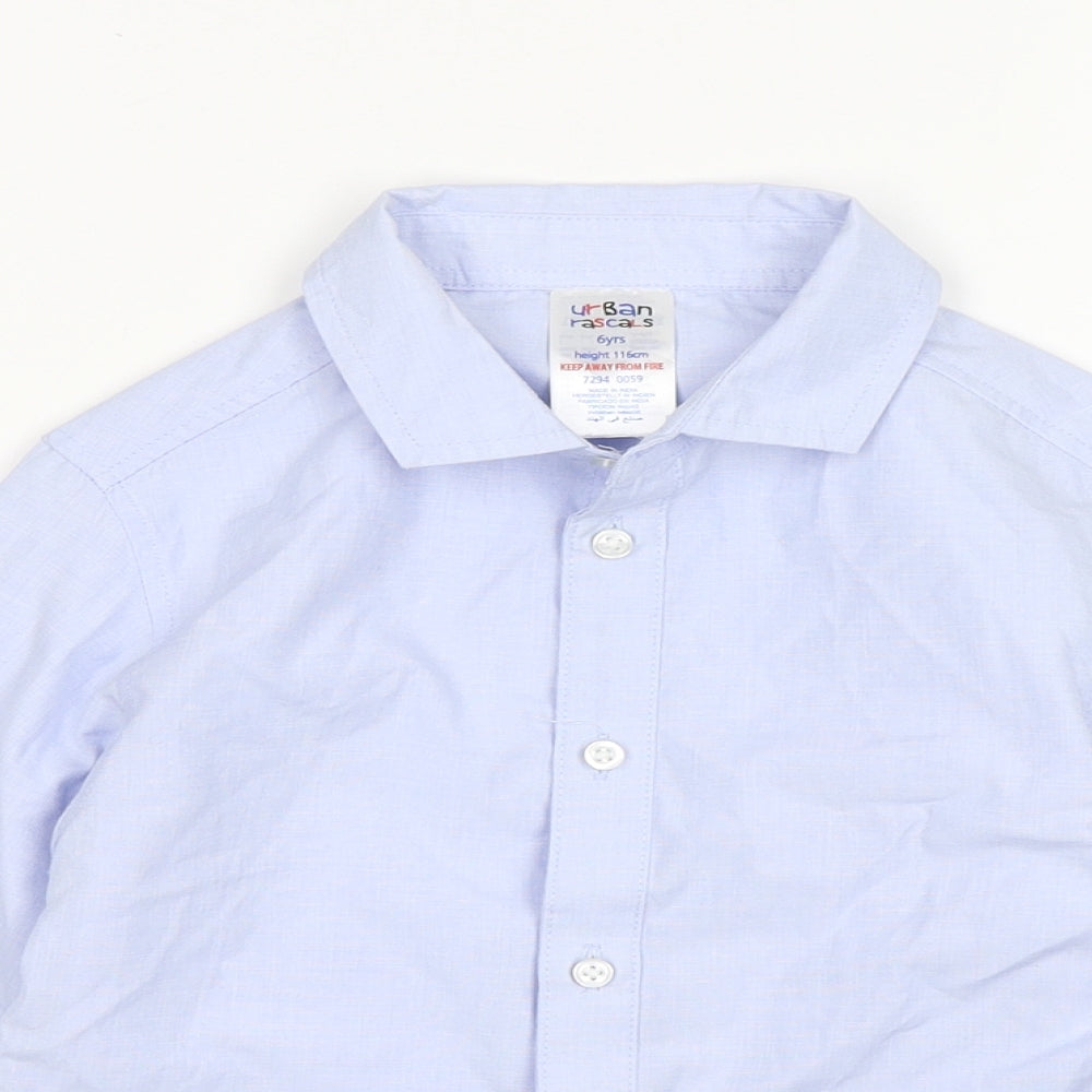 Urban rascals Boys Blue  Polyester Basic Button-Up Size 6 Years Collared