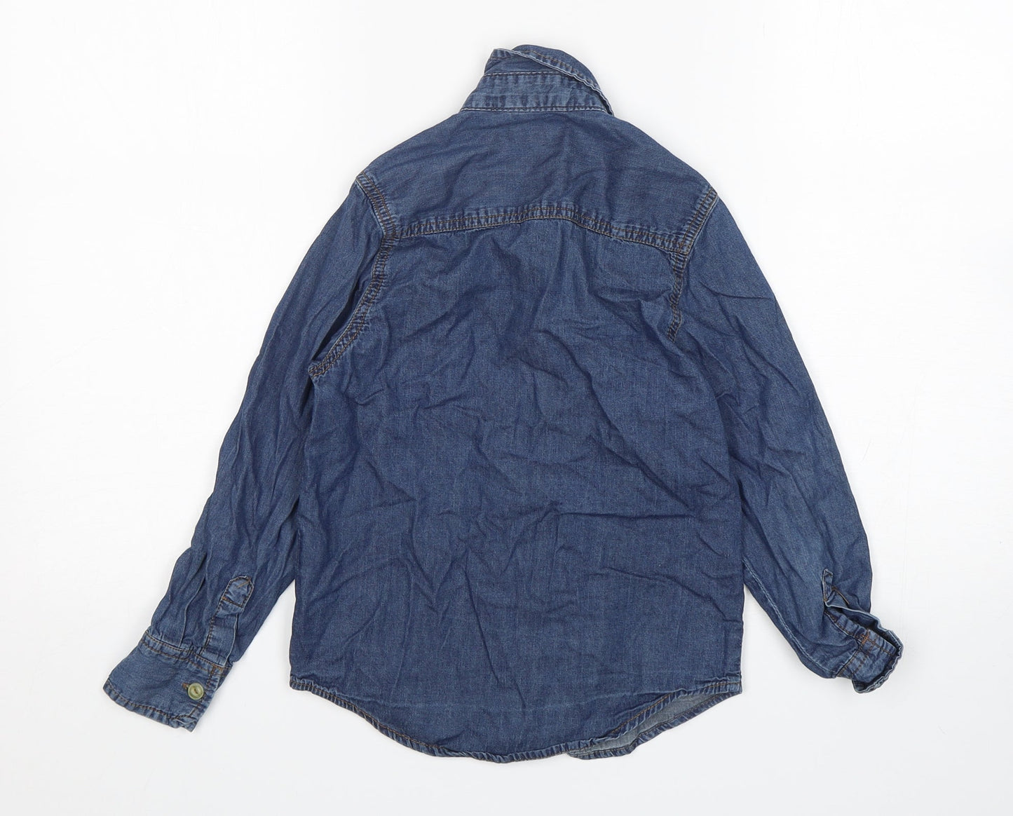 Rebel Girls Blue  Cotton Basic Button-Up Size 7-8 Years Collared