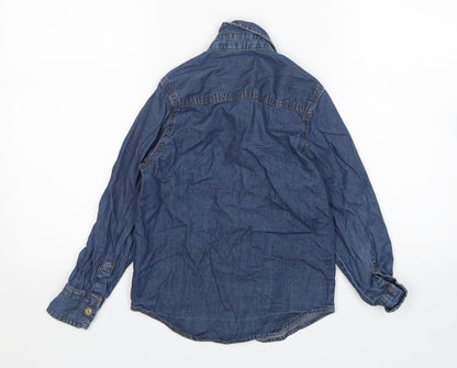 Rebel Girls Blue  Cotton Basic Button-Up Size 7-8 Years Collared