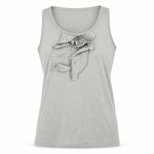 Ann Taylor  Womens Grey  Elastane Basic Tank Size M Round Neck