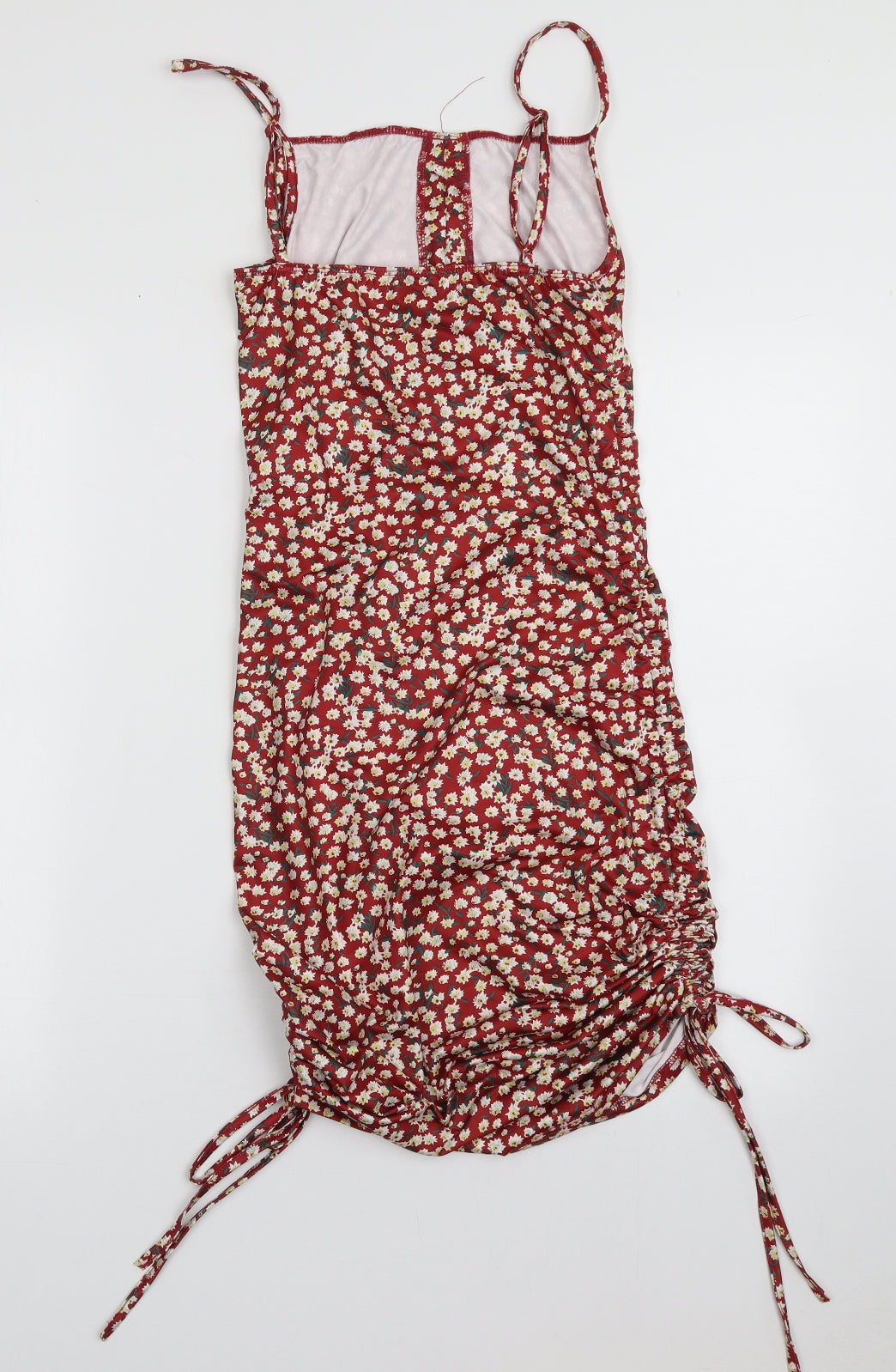 SheIn Womens Red Floral Polyester Bodycon  Size S  Square Neck Pullover