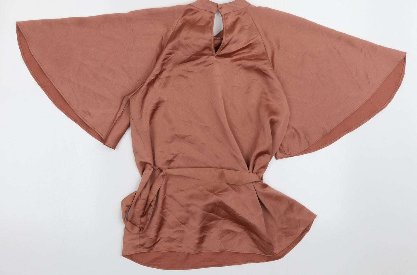 Primark Womens Pink  Polyester Basic Blouse Size 6 Crew Neck