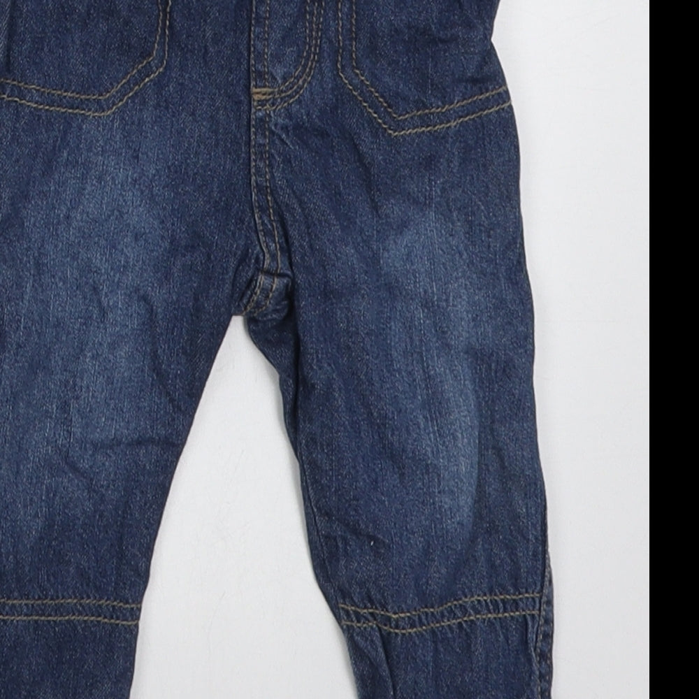 George Boys Blue  Cotton Capri Jeans Size 9-12 Months  Buckle