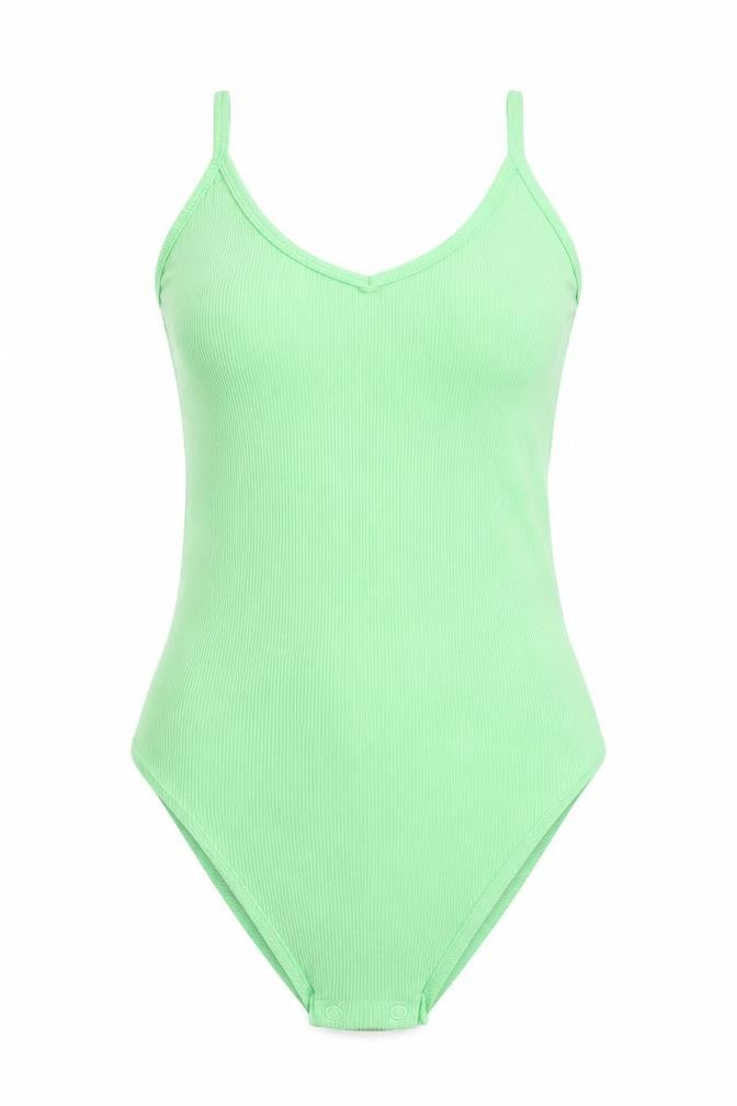 Primark Womens Green  Polyester Bodysuit One-Piece Size 6  Snap